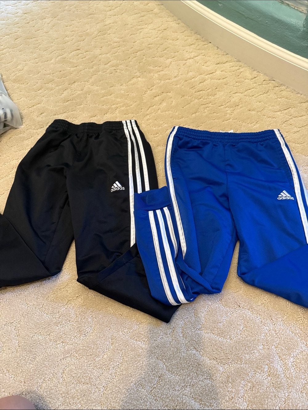 adidas Kids Black and Royal Blue Jogger Pants Set